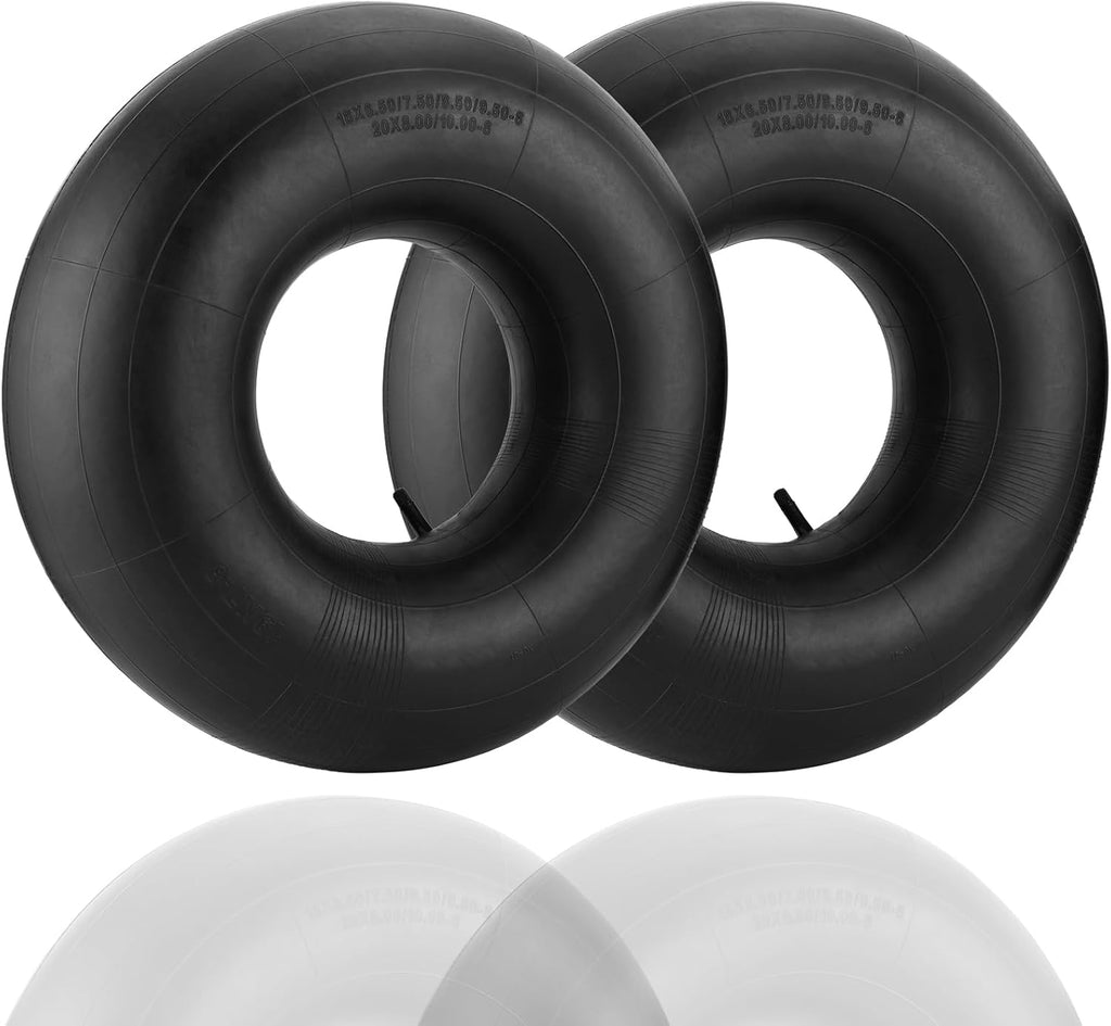 20x8.00-8" 20x10.00-8" Inner Tubes, 2 Pack Heavy Duty Replacement Tire Inner Tubes 20x8-8, 20x10-8 with Straight Valve Stem for Lawn Mowers, Tractors, Hand Trucks, Wheelbarrows, Trolleys, Wagons