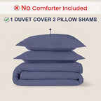 Kotton Culture 3 Pc Twin Size Duvet Cover Set- 100% Egyptian Cotton Sateen 600 TC Ultra Soft Premium Durable Comforter Cover Zipper Closure & Corner Ties (Mediterranean Blue, Twin/Twin XL 68" X 90")