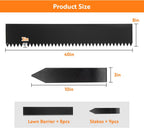 Steel Landscape Edging 40" Lx8 H,8pcs Metal Landscape Edging with 9 Stakes,27Ft Easy-to-Install Garden Edging for Flexible Bend,No-Dig Lawn Edging Border for Yard Pathway Forestry,Black