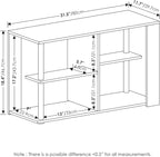 Furinno Romain Narrow End Table with Shelves, Espresso/Black