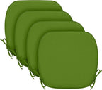SleepMan Outdoor 17"x16" Chair Cushions with Ties Set of 4, Water Resistant All Weather U-Shape Seat Pads for Patio Garden Furniture Indoor Fade Resistant Patio Cushions (Grass Green)