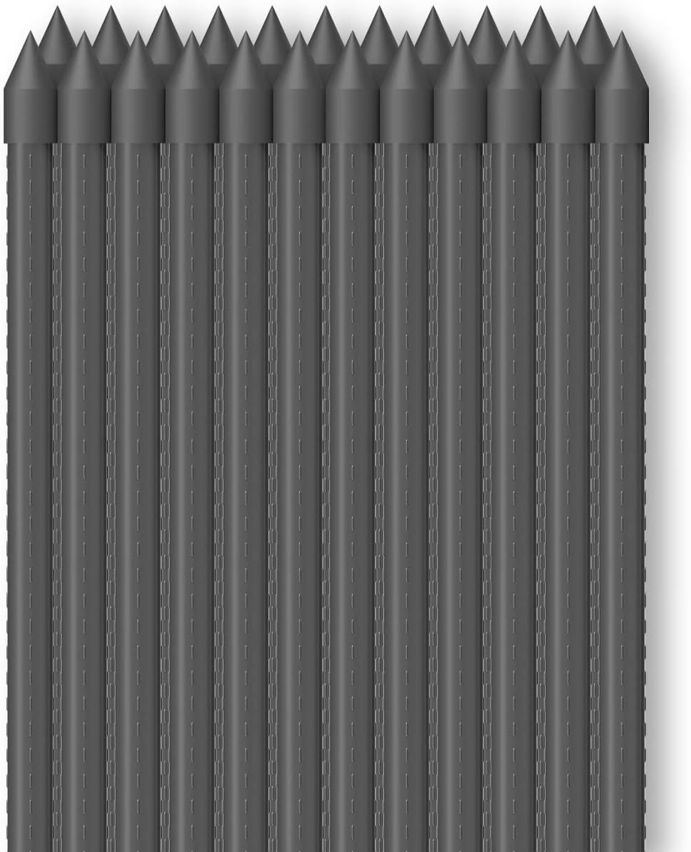 AC Infinity Garden Plant Stakes 24", Sturdy Metal Support Sticks with Protective Plastic Coating, 25-Pack for Tomatoes, Trees, and Vines in Gardening Hydroponics