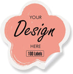 Custom Stickers Personalized Labels - Customized Stickers with Any Design Image Logo Text,Custom Thank You Label Stickers,Custom Stickers for Business Logo,100 Labels (Flower,1.5"x1.5")