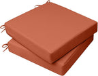 AAAAAcessories Outdoor Seat Cushions for Chairs, Waterproof, Fade-Resistant, 22" x 22" x 3", Patio Furniture Replacement Cushions, Set of 2, Rust