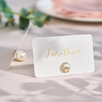 UNIQOOO 12Pcs Decorative Gold Shell Place Card Holders Bulk, Scallop Name Card Stands Set, for Beach Wedding Decor Coastal Favors, Table Setting, Business Card, Name Tag, Party Food Labels