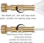 High-Pressure Brass Adjustable Twist Nozzle, Garden Hose Heavy Duty Nozzle Sprayer for Car Washing, Cleaning,Patio, Lawn,2-Pack ﻿