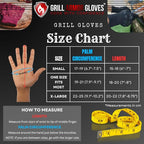 Glow in The Dark BBQ Gloves 932°F Extreme Heat & Cut Resistant Oven Mitts with Fingers – Cooking, Grilling, Baking – Accessory for Smoker, Cast Iron, Fire Pit, Camping, Fireplace