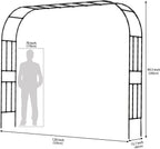 Twira Garden Arch Trellis, 7.9FT(240cm) Metal Garden Arbor Trellis for Climbing Plants Outdoor, Large Wedding Arch for Ceremony, Black Garden Archway Trellises Decoration for Lawn, Patio, Backyard