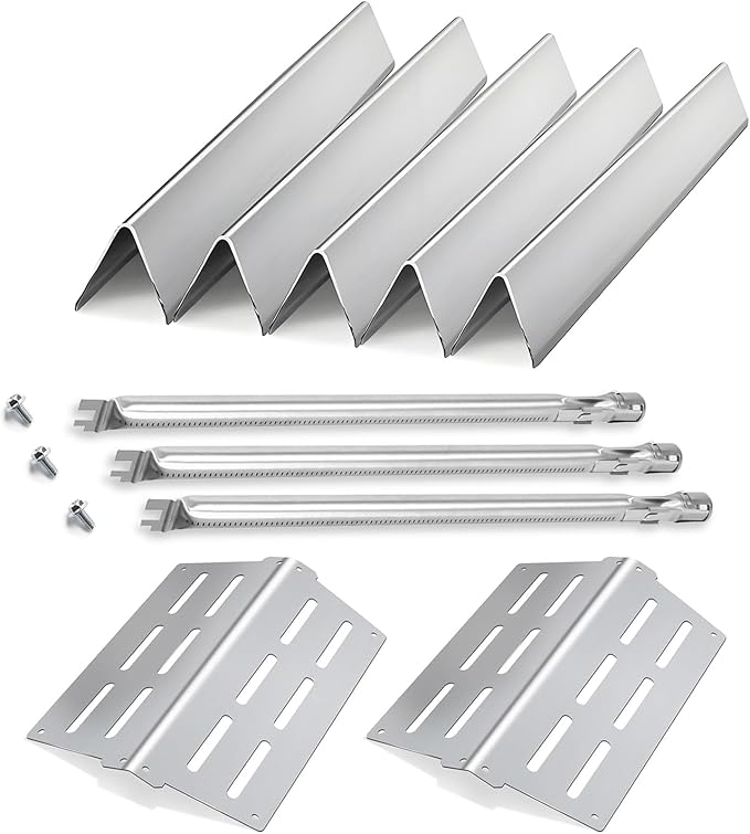 Genesis Grill Parts for Weber E310 E320 E330 EP310 EP320 EP330, 17.5” Flavorizer Bars 7620 Heat Deflector 7622 Burner Tube 62752 for Weber Genesis 300, Grill Replacement Parts for Weber Accessories