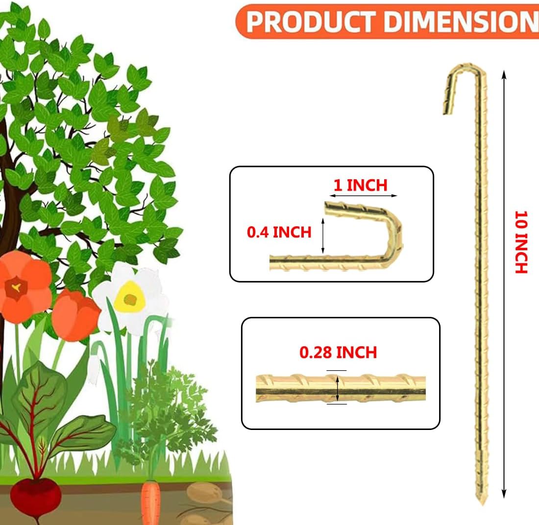 Landscape Stakes 9 Pack, 10 Inch Garden Landscape Anchoring Stakes for Terrace Board, Landscape Edging Coil, Grass Barrier, Bender Board, Weed Barrier Landscape Garden Inflatable Decor Fixing