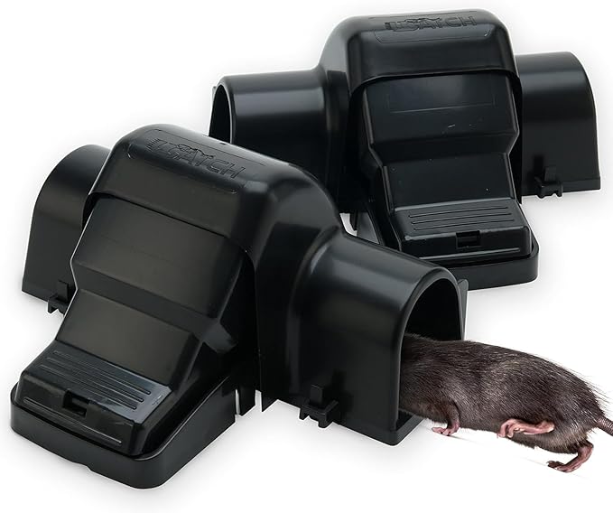 Rat Traps Indoor and Outdoor - Dual-Entry Large Rat Trap Outdoor and Indoor for Home, Garden and Restaurant with 99.9% Trap Rate | Easy to Use Rodent Traps with Safe Hands Free Design - UCatch