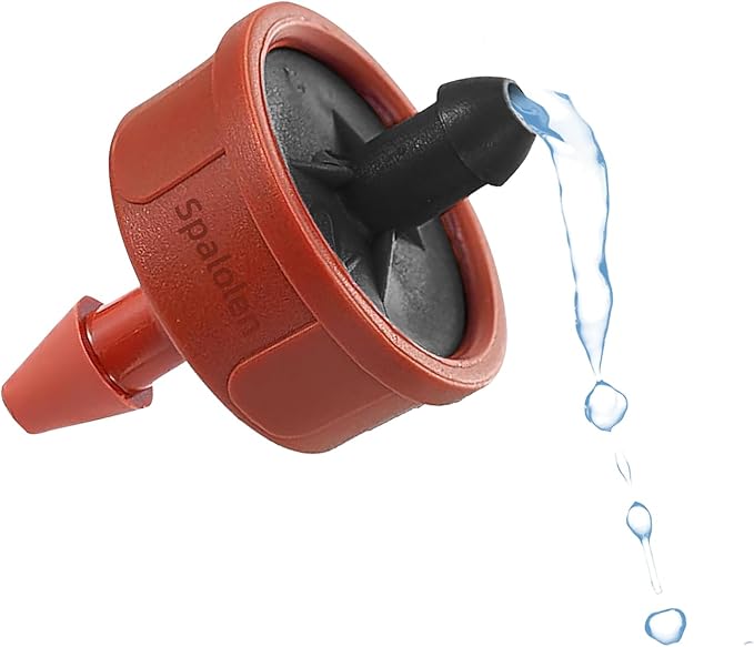 60PCS 1 GPH Pressure Compensating Drip Irrigation Spot Watering Drippers/Emitters, Self-Cleaning Constant Flow Drip Irrigation Emitters Heads Irrigation Drippers Parts for Drip Irrigation System