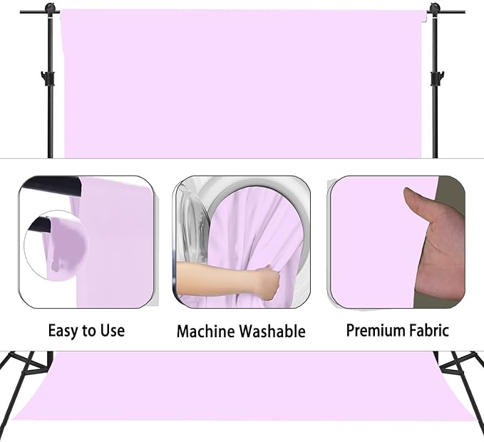 Light Purple Photography Backdrop for Photoshoot, Photo Backdrop Curtain, Perfect Light Purple Backdrops for Party Portrait Photoshoots Video Studio 5FTx7FT