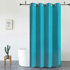 Furlinic Fabric Shower Curtain Liner,No Hooks Required,Waterproof Polyester Heavy Duty Bathroom Curtains with Weighted Hem Lead Wire,Teal Blue,Standard,72x72 Inch.