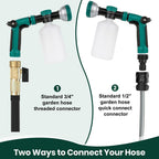 VENETIO 8-Dial Hose Attachment Spray Gun for Liquid Fertilizer/Soap | Precision Lawn & Garden Feeder for Uniform Fertilizing and Watering Plants | Hose-End Nozzle Sprayer with 16oz Bottle