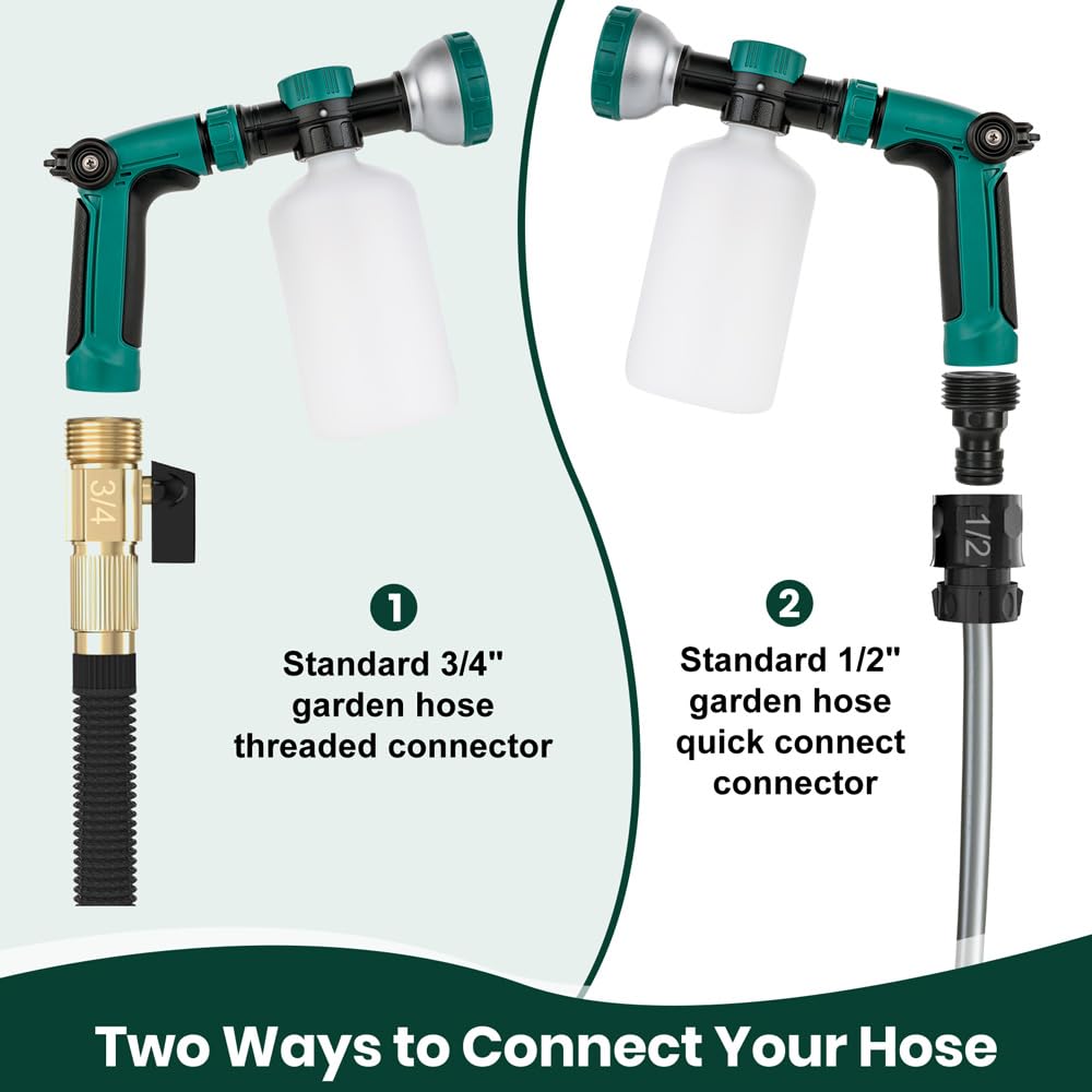 VENETIO 8-Dial Hose Attachment Spray Gun for Liquid Fertilizer/Soap | Precision Lawn & Garden Feeder for Uniform Fertilizing and Watering Plants | Hose-End Nozzle Sprayer with 16oz Bottle