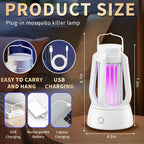 Bug Zapper Outdoor Indoor, Electric Fly Zapper with 4ft Power Cord, Three Modes Mosquito Killer，Waterproof Portable Mosquito Zapper for Home,Patio,Camping