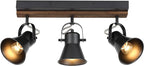 SEEBLEN 3-Light Kitchen Light Fixtures, Adjustable Ceiling/Wall Mount Spotlight, Industrial Black Track Lighting for Living Room, Dining Room, Hallway, Bathroom