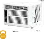 Whirlpool 8,000 BTU Window Air Conditioner with Dehumidifier, 115V, Window AC for Rooms up to 350 Sq. Ft., Living Room, Bedroom, or Apartment, with 3 Speeds, Remote Control, and 24H Timer, White