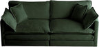 KIVENJAJA Chenille Loveseat Sofa, Oversized 2-Seater Small Cloud Couch, Modern Comfy Deep Seat Love Seat with 4 Pillows for Living Room Bedroom Office Apartment, 76.7”W, Green