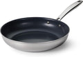 Tramontina Signature 10-Inch Tri-Ply Clad Stainless Steel Frying Pan with Ceramic Non Stick Interior, Induction-Ready Nonstick Skillet, Oven-Safe, Dishwasher-Safe