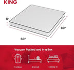 PayLessHere 8 Inch Mattress Medium Firm Spring Mattress Cool Sleep Pressure Relief King Size Mattress in a Box Fiberglass Free CertiPUR-US Certified Breathable Foams Mattress