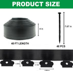 Hugeleaf Landscape Edging Kit 40 Feet with 48pcs Spikes, 4 Inches Garden Edging Flexible Landscape Lawn Border for Flower Beds Yard Pathway