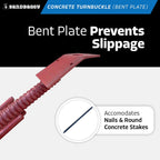 Sandbaggy Concrete Turnbuckle Form Aligner with 5" x 3" Bent Plate (35" - 37.5" Length) - Rust Resistant Steel - Adjustable Wall Brace - Aligns & Plumbs Form Walls, Columns, or Beams (35 inches, 15)