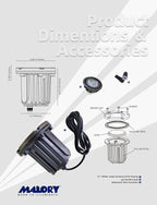 MALORY Brass Top Cover Landscape Well Lights, (4.6''H) 12V Low Voltage Outdoor In Ground Lights,Landscape Lighting for Pathway, Driveway and Garden 10-Pack with Bulb (Flat Top)
