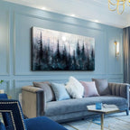 Large Wall Decor for Living Room Canvas Wall Art for Office Modern Wall Decorations for Bedroom Foggy Forest Landscape Paintings Black and White Pictures Artwork Room Home Decor 24"X48"