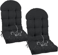 Outdoor Adirondack Chair Cushions Set of 2 Waterproof Rocking Chair Cushion Black 47 * 19.68 * 3.9" Tufted Thick Patio Chair Seat Cushion for Indoor Outdoor Furniture