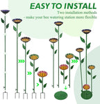 DREAMYSOUL 4 Pack Bee Watering Station, Colorful Metal Bee Bath and Feeder Set for Outdoor Garden Yard