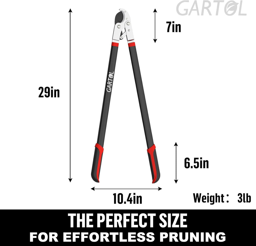 GARTOL Anvil Lopper, 29″ Heavy Duty Tree Branch Cutter (2″ Cutting Capacity), Compound Action for Effortless Cutting | Ergonomic Non-Slip Handles | Ideal for Tree Trimming & Garden Maintenance