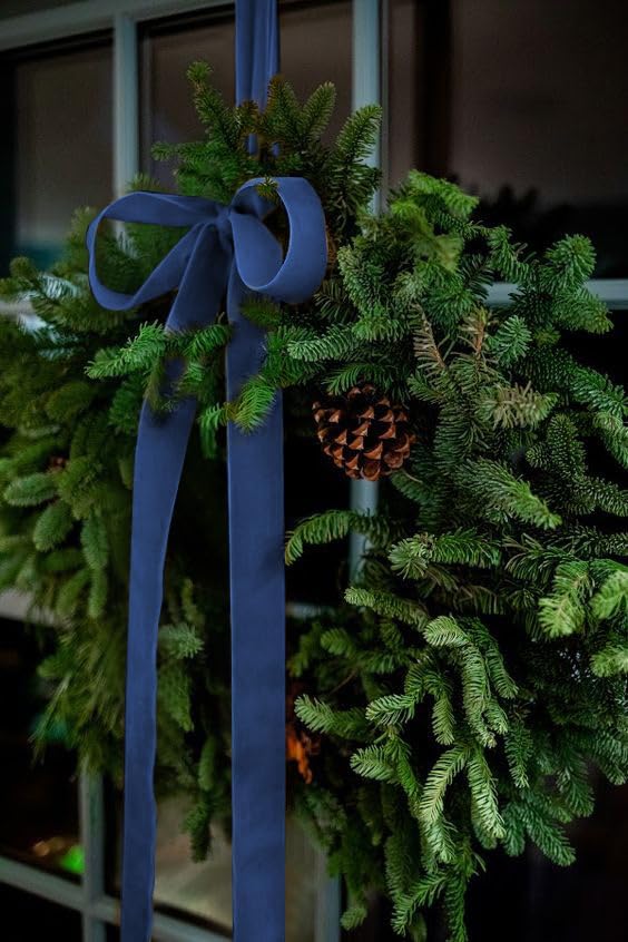Royal Blue Velvet Ribbon 1.5'' 25 Yards for Christmas Tree, Gift Wrapping, Flower Bouquet, Wreath Decorations, Bow Making