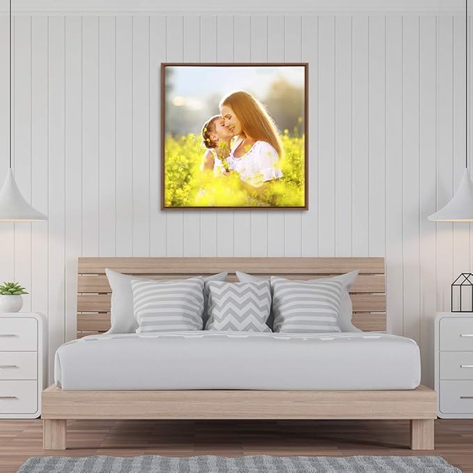 wall26 Framed Custom Canvas Wall Art for Living Room, Bedroom Canvas Prints for Home Decoration Ready to Hang - 24"x24", Natural Frame