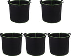 DOITOOL 5 Pack 4 Gallon Plant Grow Bags, Nonwoven Plant Fabric Pots with Handles, Vegetable/Flower/Plant Grow Bags for Nursery Garden Planting