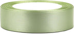 Pale green Solid Satin Ribbon 1 Inch 25 Yards Solid Polyester Fabric Ribbon for Gift Wrapping Wedding Christmas Baby Shower Birthday Party Decoration Handmade Immortal Flower Craft