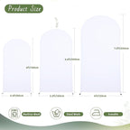 7.2FT White Arch Backdrop Cover - Polyester Fitted Wedding Arch Stand Covers Round Top Chiara Backdrop Arch Cover for Birthday Party Banquet Photo Background Decoration