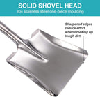 31.5 Inch Flat Head Garden Shovel, D Handle Square Flat Spade Shovel for Gardening, All Stainless Steel Made