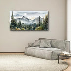 Lapremoly Large Wall Art For Living Room Canvas Wall Decorations For Bedroom Modern Office Wall Decor Abstract Mountain Scenery Paintings Misty Forest Landscape Wall Pictures Artwork Decorations