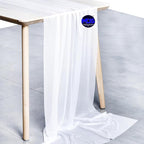 MDS Halloween Chiffon Table Runner - 15 Pack, 29 x 170 Inches, 14ft Each - Sheer Spooky Table Runners for Haunted House Parties, Trick-or-Treat Tables, Witchy Décor, Wedding & Events - White