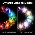 Light Up Glowing Gift Bows, 6 Iridescent LED Ribbon Bow for Gift Packaging and Decorations- LED Glowing Gift Ribbon Flower Bows, Self Adhesive