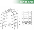 7.9 Ft H x 4.6 Ft W 2 Pack Metal Pergola Arbor,Assemble Freely 3 Sizes,for Various Climbing Plant Wedding Garden Arch