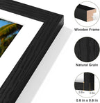 Vittanly 11x14 Collage Picture Frame, Displays 5Pcs 4x6 Pictures with Mat, Picture Frames Collage Wall Decor, Black, 1 Pack