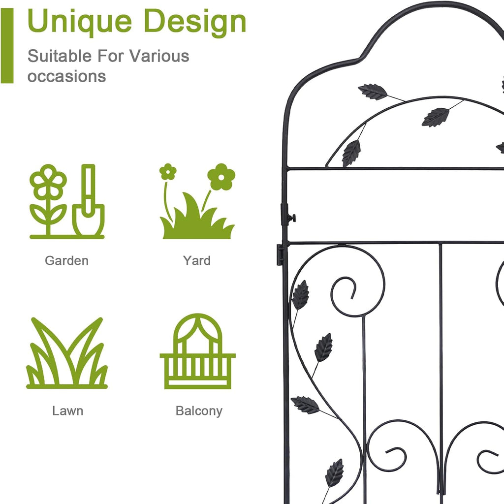 hogardeck Metal 60 * 18in Garden Trellis 2-Packs for Climbing Plants Flowers Vegetables Planting Arched Outdoor Decoration for Courtyards Lawns Gardens