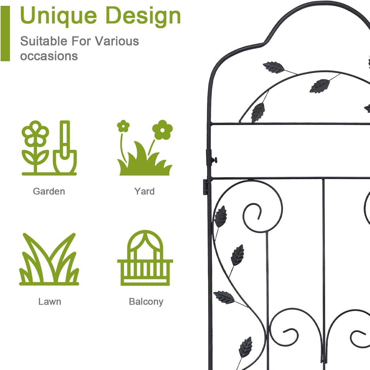 hogardeck Metal 60 * 18in Garden Trellis 2-Packs for Climbing Plants Flowers Vegetables Planting Arched Outdoor Decoration for Courtyards Lawns Gardens