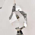 Modern Dimmable Pendant Light Fixtures, Single Crystal Hanging Lamp, Small Round Chrome Chandelier for Dining Room Living Room Bedroom Bathroom Kitchen Island (Round 1-Light)
