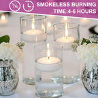 12 Pack Floating Candles 2” 6 Hour White Unscented Dripless Wax Discs, Floating Candles for centerpieces, Cylinder Vases, Wedding, Party, Pool, Holiday