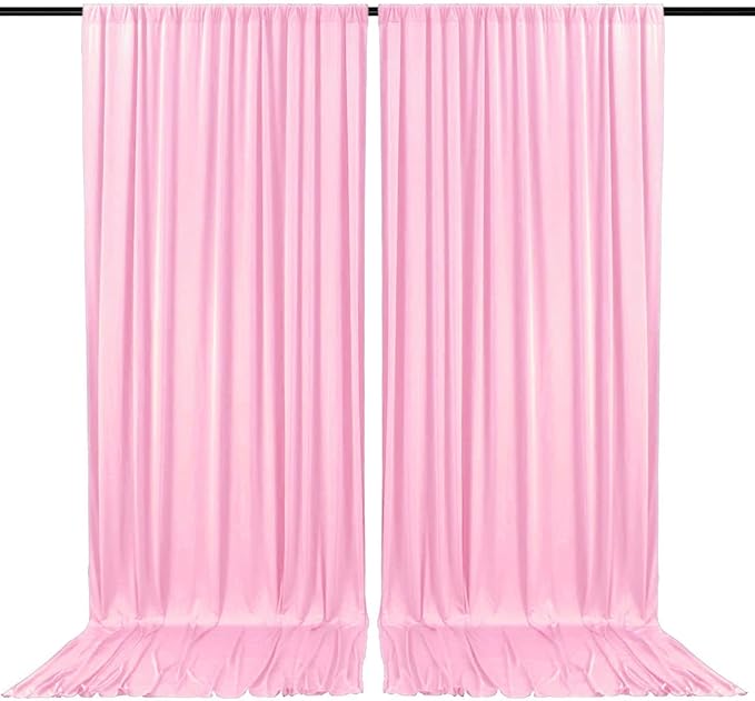 2 Panels Rose Pink Backdrop Curtain, 10 x 7 Feet Background Curtains for Parties, Weddings, Baby Showers, Bachelorette Halloween, Christmas Birthday Party Photoshoot Backdrop Curtains Decorations