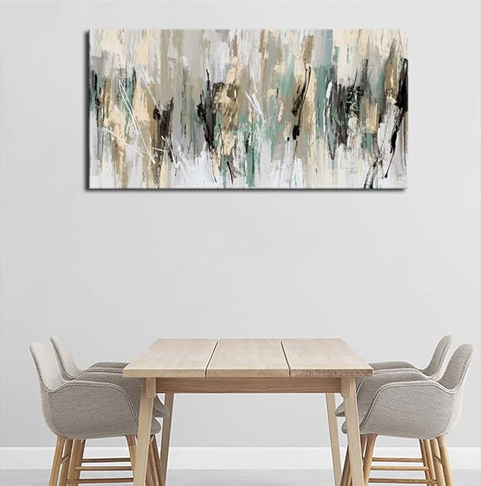 tigeridge Abstract Wall Art Grey Canvas Art Modern Canvas Pictures Contemporary Canvas Artwork for Bedroom Living Room Bathroom Kitchen Office Home Wall Decor Framed Ready to Hang 24" x 48"